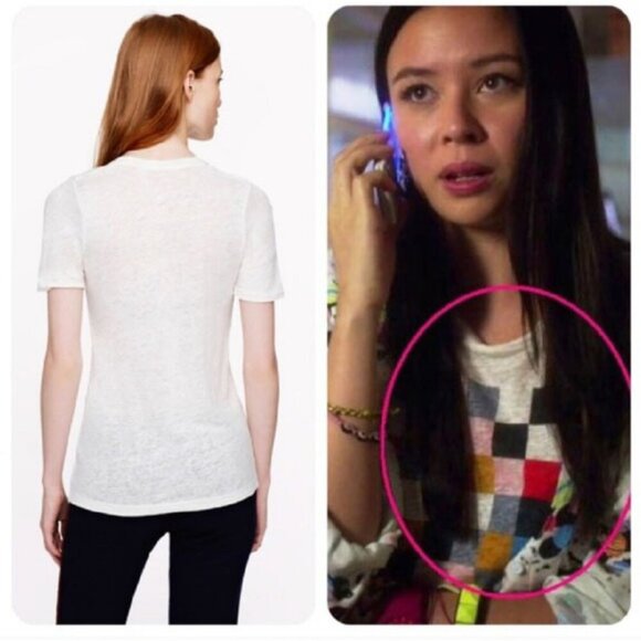 J. Crew Grid Block Linen tee! Celebrity Fave. Small - Picture 3 of 11